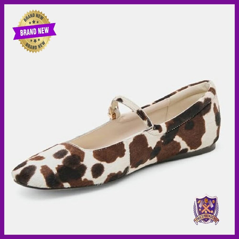 Square Toe Ballet Flats with Ankle Strap Comfortable Slip On Shoes - Picture 5 of 8